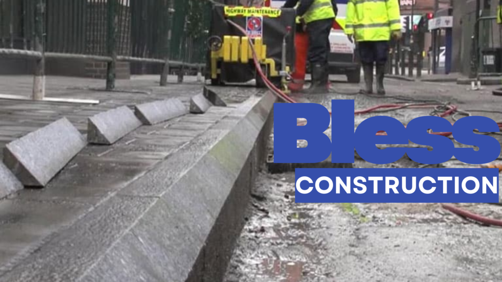 Road kerb work by professionals