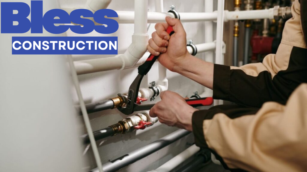 Professional plumber fixing pipe leak