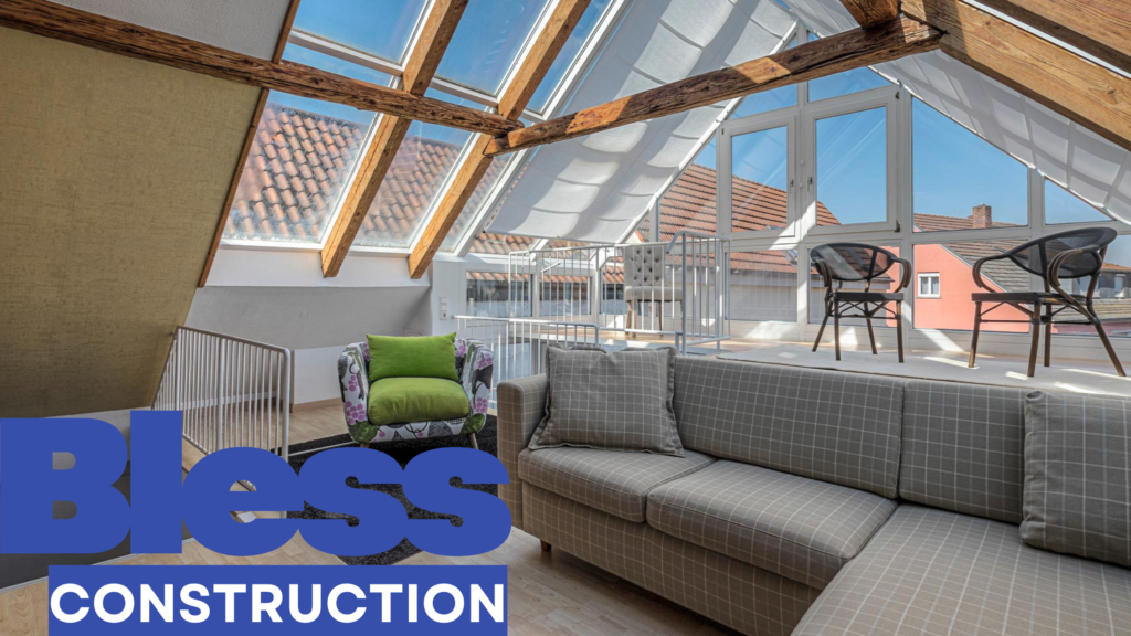 Loft conversion bedroom with skylight